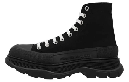 Женские высокие кеды Alexander McQueen Tread Slick, черно-белые