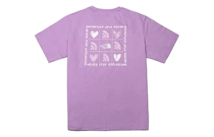 Футболка унисекс The North Face Heart, сиреневая