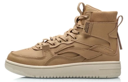 Мужские высокие кеды Li-Ning Qingchao, коричнево-белые