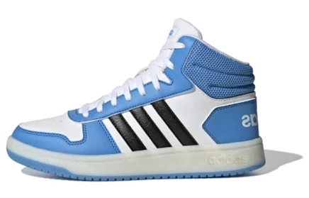Женские кеды Adidas Hoops 2.0 Mid, сине-бело-черные