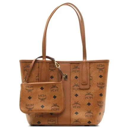 Женская мини-сумка MCM из канваса и кожи, коричневая
