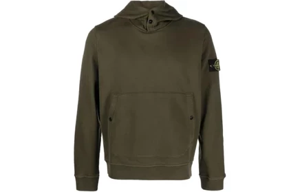 Мужское худи Stone Island Logo Patch, зеленое