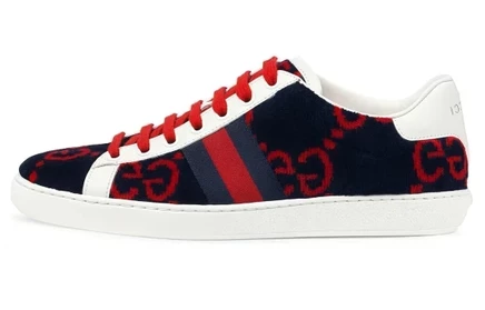 Женские кроссовки Gucci Ace GG синие и красные