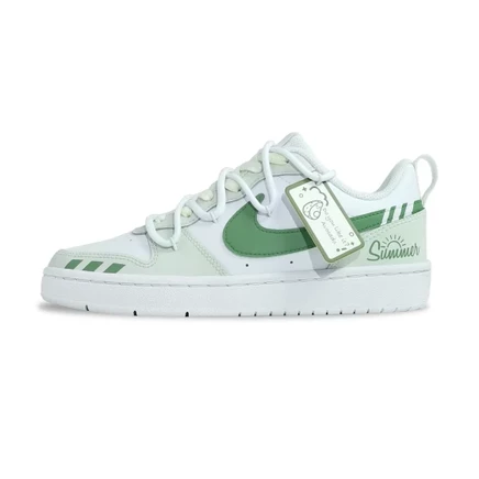 Детские кеды Nike Court Borough Low GS, бело-зеленые