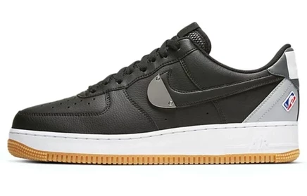 Мужские кроссовки Nike Air Force 1, черно-серебристые