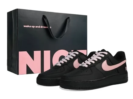 Унисекс-кроссовки Nike Air Force 1, черно-розовые