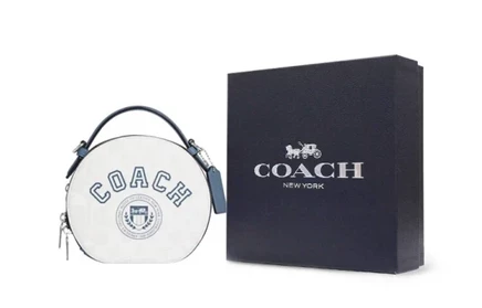 Женская сумка Coach Canteen из экокожи, бело-синяя