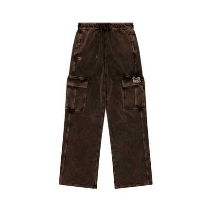 Женские брюки Aape Straight Fit с начесом, коричневые
