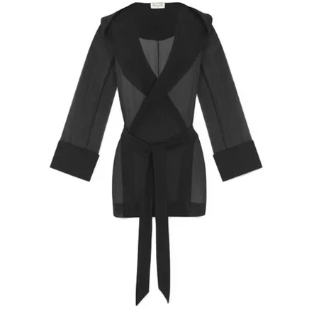 Женский полупрозрачный топ Saint Laurent, черный