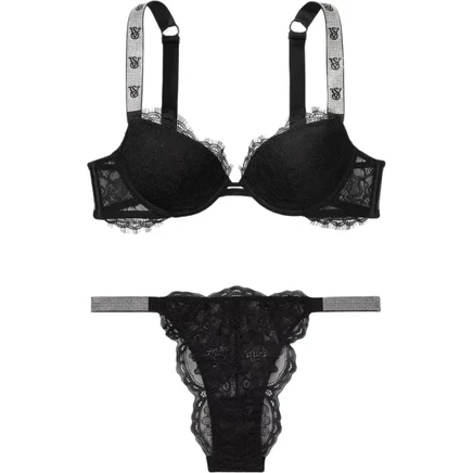 Женский комплект белья Victoria's Secret 34B+M, черный