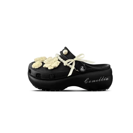 Женские сабо Crocs 206750-001, бежево-черные