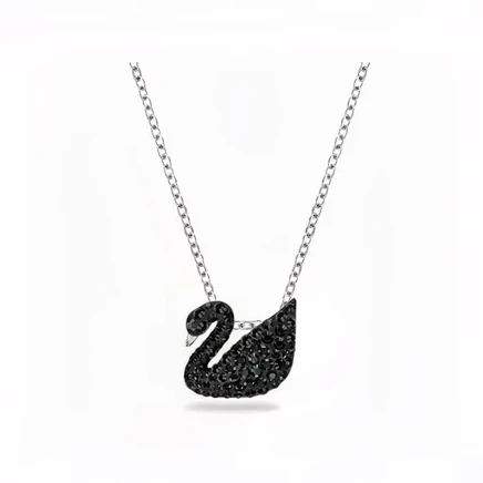Женское колье Swarovski из кристаллов, черное