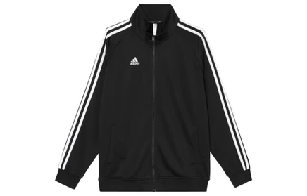 Куртка Adidas 3 Stripes, унисекс, черная с белыми полосами