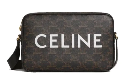 Унисекс-сумка Celine Triomphe через плечо, черная