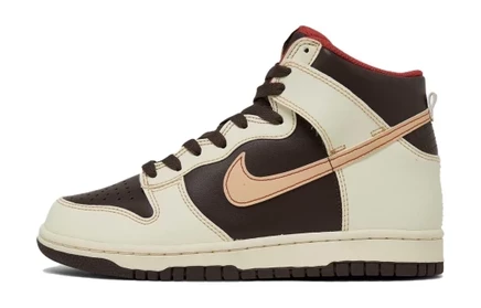 Кеды для девочек Nike Dunk High, бежевые