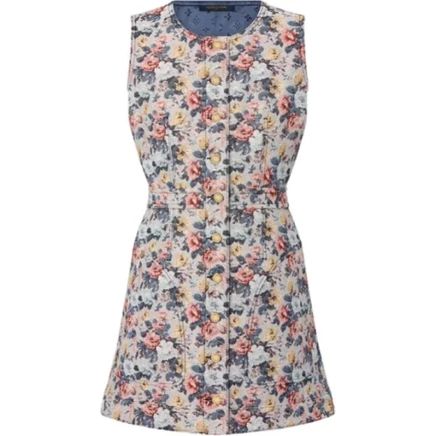Платье Louis Vuitton Floral Jacquard, разноцветное