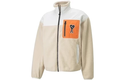 Женская куртка Puma x Ami Sherpa, бежевая