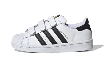 Детские кеды Adidas Superstar Strap, бело-черные