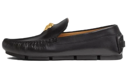 Лоферы Versace La Medusa Driver, черно-золотые