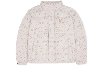 Унисекс пуховик MLB Monogram, овсяный