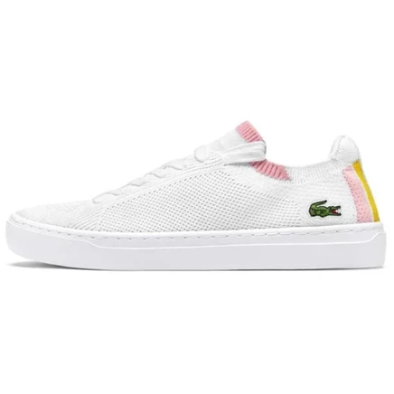 Женские кеды Lacoste, бело-розовые
