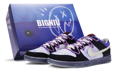 Мужские кроссовки Nike Dunk Low, черно-бело-фиолетовые