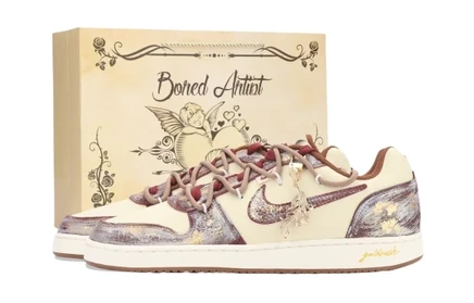 Nike EBERNON Gold Rush, Art Decoration Abrasion Resistant Low top Skateboard Shoes Unisex Ecru Gold ecru gold