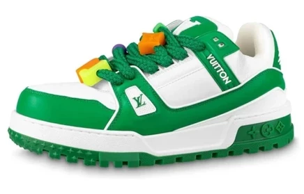 Мужские кроссовки Louis Vuitton Trainer, бело-зеленые