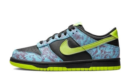 Кеды для девочек Nike Dunk Low SE, сине-черно-лаймовые