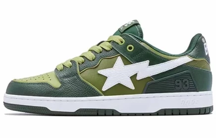 Мужские кроссовки A Bathing Ape SK8 Sta, зелено-белые