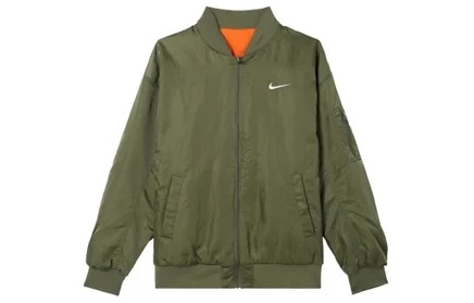 Женская куртка-бомбер Nike Varsity, двусторонняя, зеленая
