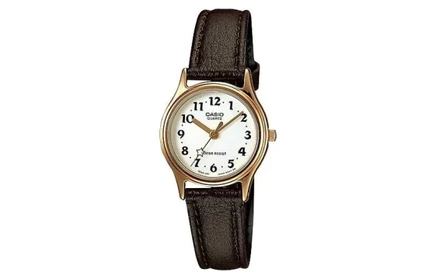 Женские часы Casio Standard, кожаный ремешок, белые