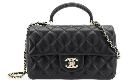 Женская сумка Chanel Classic Flap мини кожаная, черная