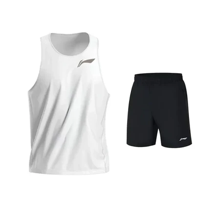 Мужской спортивный костюм Li-Ning, молочно-бело-черный