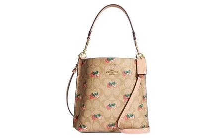 Женская сумка Coach Mollie, канвас и кожа, коричневая