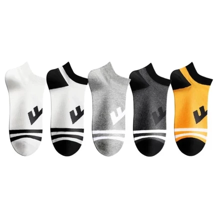 Warrior No Show Socks Men's 5 Pack [5 pack]white, black, white, light heather gray, dark heather gray, gold