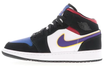 Детские кеды Jordan 1 Mid Lakers Top 3