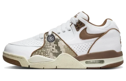 Кроссовки Nike Air Flight 89 Low x Stüssy, бело-коричневые