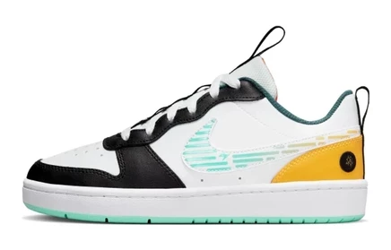 Детские кеды Nike Court Borough Low 2, оранжево-зелёные
