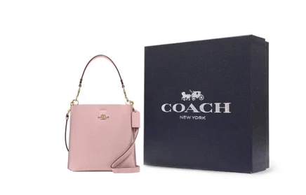 Женская сумка Coach Mollie из кожи, розовая