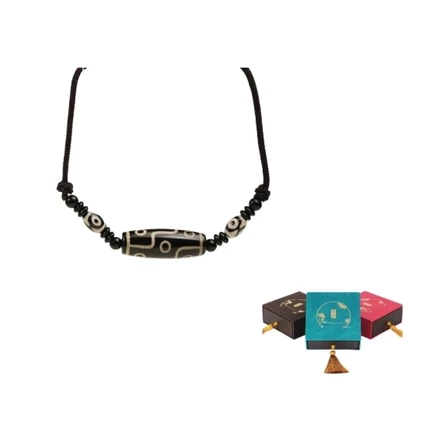 Унисекс колье Artisan Lock Heart, агат и нефрит