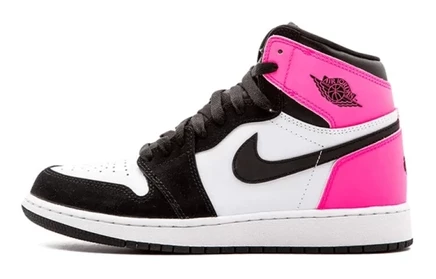 Кеды для девочек Jordan Air Jordan 1, черно-розовые