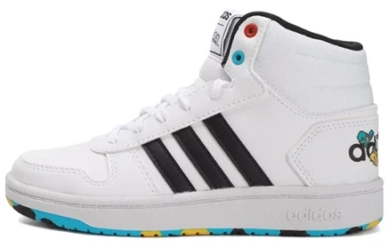 Детские кеды Adidas Neo Hoops Mid 2.0, бело-черные