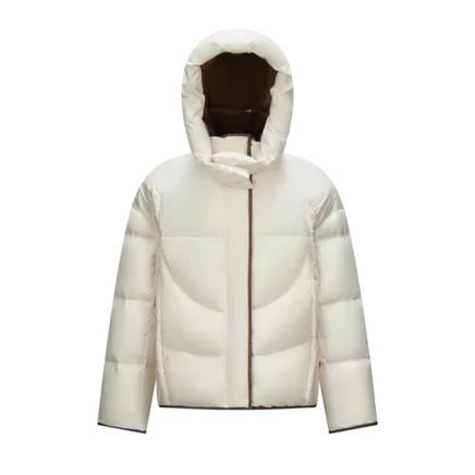 Женский пуховик Semir 10301 с капюшоном, молочный