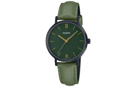 Женские часы Casio LTP-VT02BL-3A, зеленый циферблат