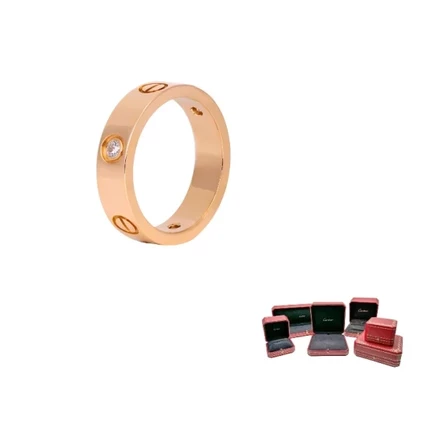 Кольцо Cartier Love из розового золота 18К с бриллиантом