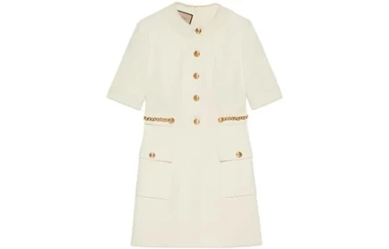 Женское платье Gucci с коротким рукавом, бежевое