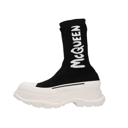 Женские ботинки Alexander McQueen Tread Slick, черно-белые