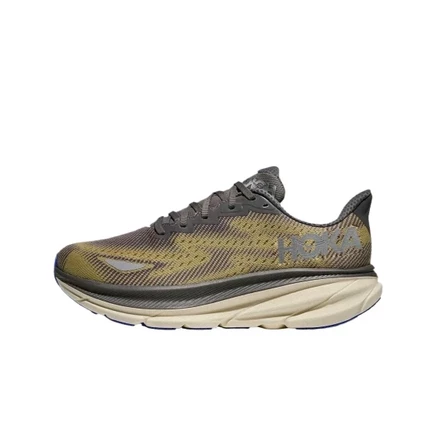 Мужские водостойкие кроссовки Hoka Clifton 9, серо-жёлтые