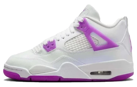 Кроссовки для девочек Jordan 4 Retro GS, бело-фиолетовые